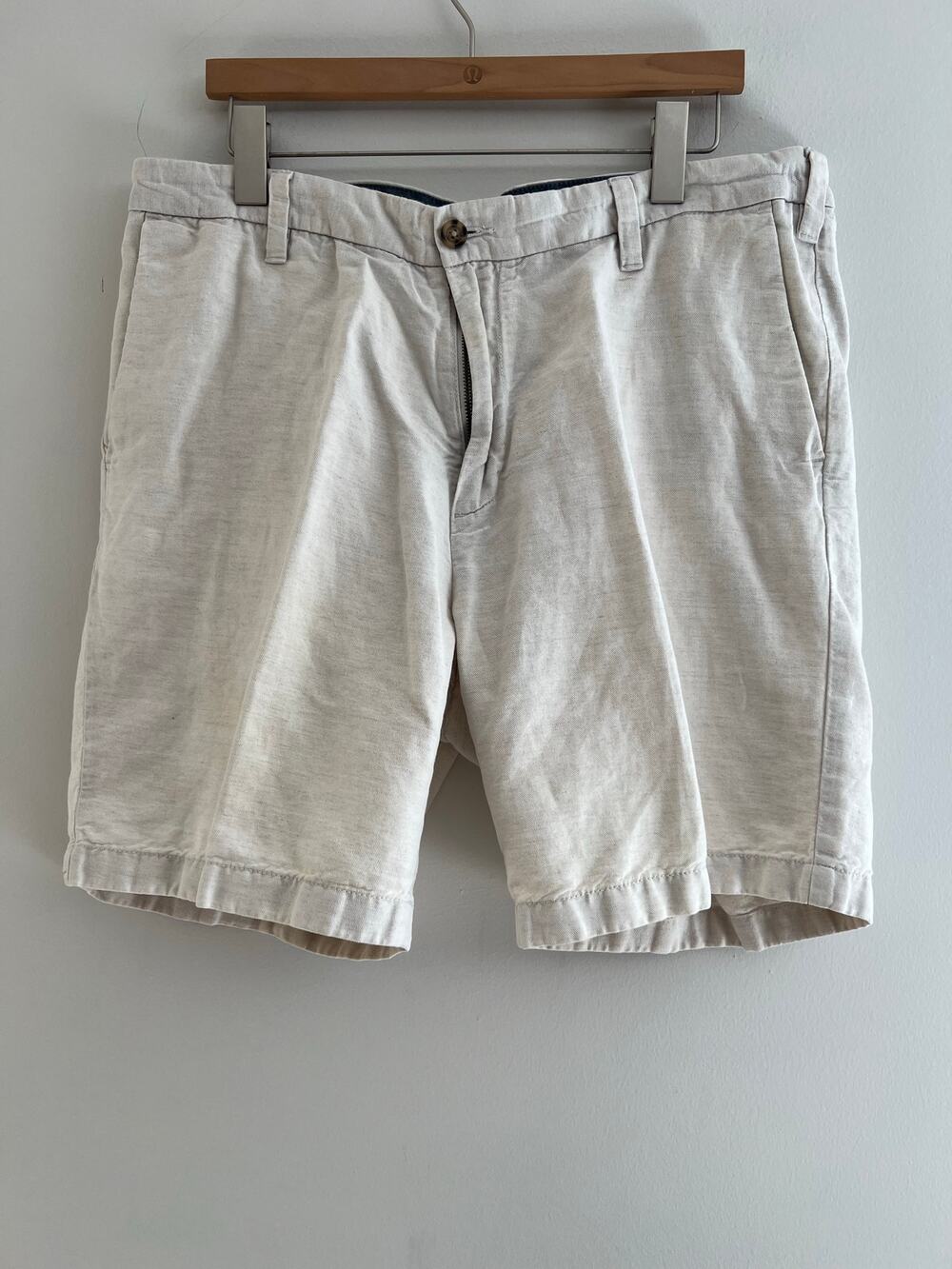 Nautica Linen & Cotton Casual Dress Golf Shorts Tan Size 38 SG